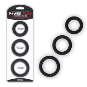 POWER PLUS矽膠套環3入(薄)-黑